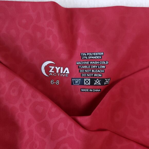 Zyia Light n Tight Low-Rise Red Animal Print Leggings Size 6-8 Sculpting Fit - Picture 5 of 6